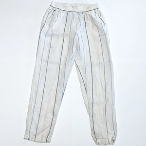 C&C California 100% Linen Cream Striped Pants size Small S